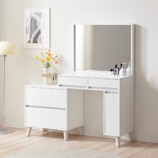 퍼니하우스 피아니 확장형 수납 서랍 거울 화장대 800