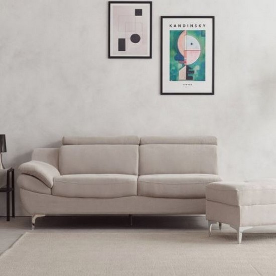 우아미가구 모노 라비 헤드레스트 아쿠아패브릭 소파 3인용 (스툴포함)_이미지