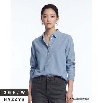 에센셜 헤지스여성 HSSH<b>6D</b>805 클래식핏 데님 셔츠