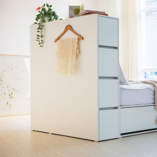 아이홈가구 라샘 그레타 4단 다용도 속깊은 틈새 서랍장 1100