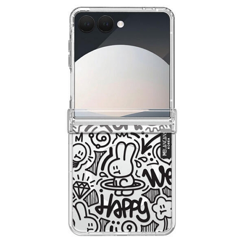 모란카노코리아 갤럭시Z 플립7 크리스탈 라인아트 디자인 힌지보호 맥세이프 케이스