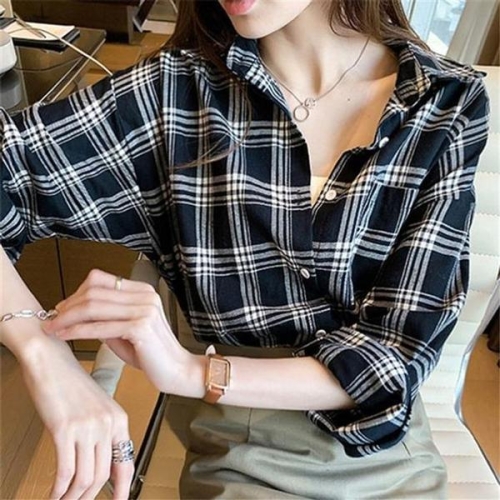 오노마 ONM 여성 체크남방 포켓체크셔츠 꾸안꾸셔츠 데일리룩 S11103191_이미지