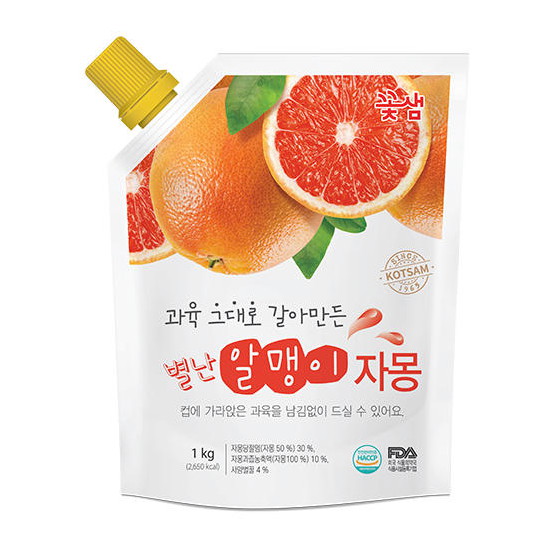 꽃샘식품 별난 알맹이 자몽 1kg (2개)_이미지