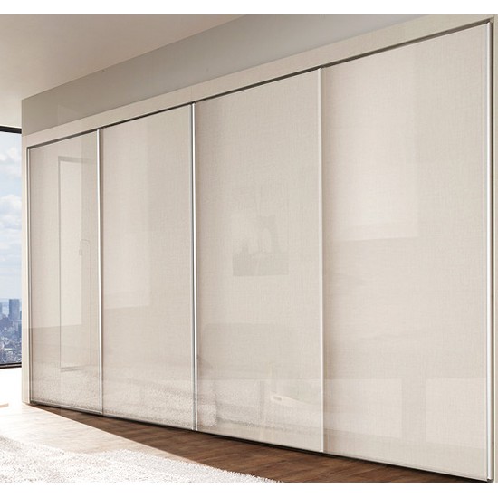 에넥스 ENNEE 밀크티 하이그로시 슬라이딩 붙박이장 실속형 (240cm)