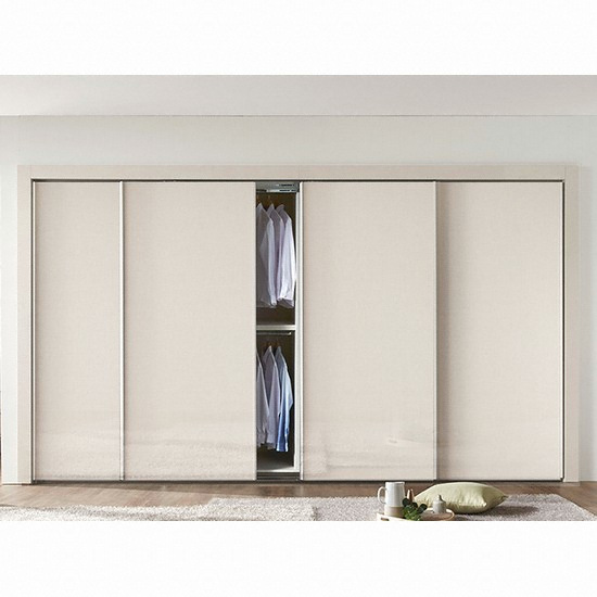 에넥스 ENNEE 밀크티 하이그로시 슬라이딩 붙박이장 실속형 (240cm)_이미지