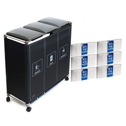 대진테크 센스큐 ㅤ이지핏 매직 분리수거함 + 리필 6매_이미지