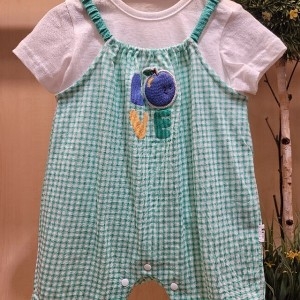 오가닉맘 MJMLQE04GR075그린애플체크반소오버올세트