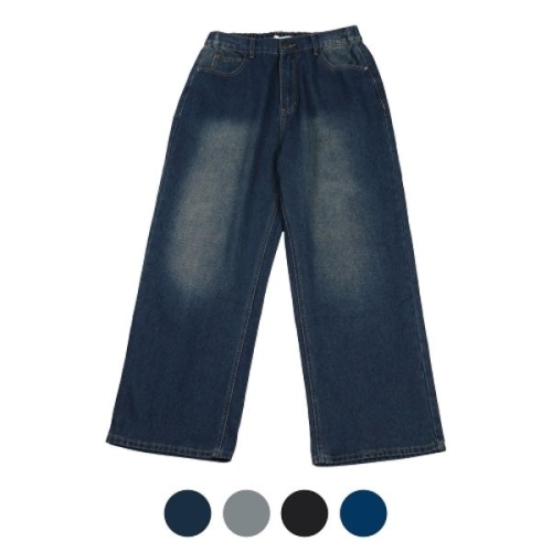 파파브로 베이직 기장 세미와이드 워시드 데님 SR-JEA-BA10