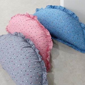 쭈앙 하트 반달쿠션커버 만두쿠션 등받이쿠션 대쿠션 순면_이미지