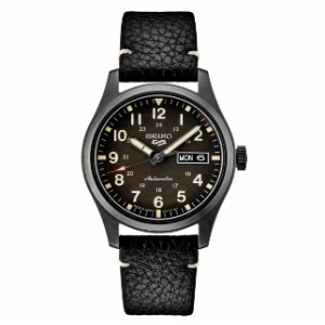 세이코 NEW Men s 5 Sport Auto Brown Dial Black Leather SRPG41 AUTHORIZED DE..