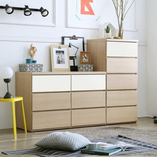 BIF보루네오 투톤 매치 서랍장 세트 B 1800