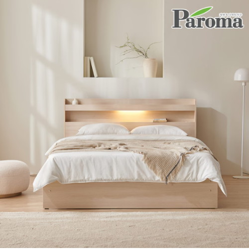 파로마 아너 LED 조명 서랍 벙커 수납 침대 Q (매트별도)_이미지