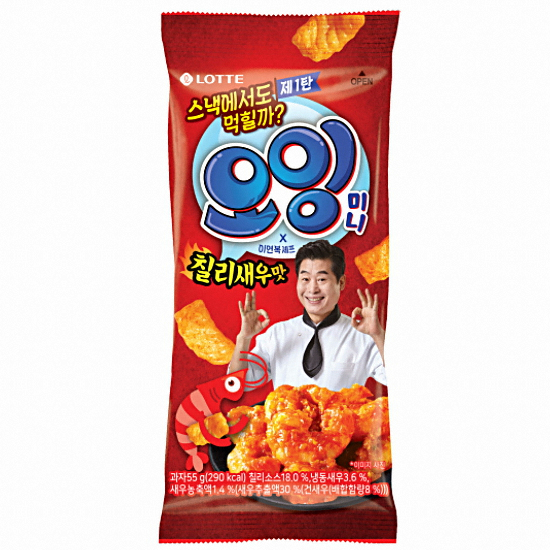 롯데웰푸드 오잉 칠리새우맛 55g (1개)