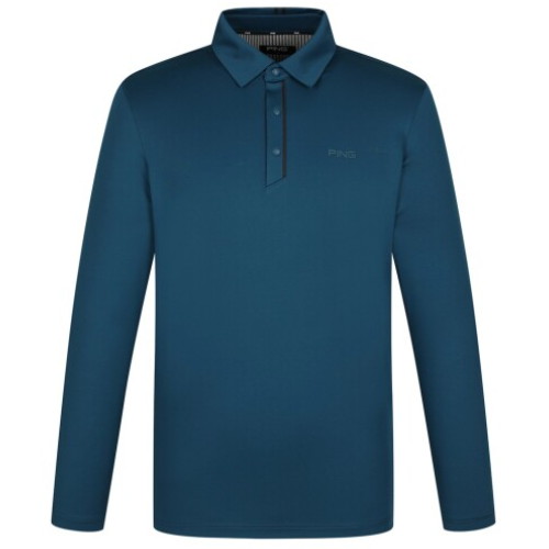 핑 라인 포인트 카라 긴팔 티셔츠 111E1TO001_TQ