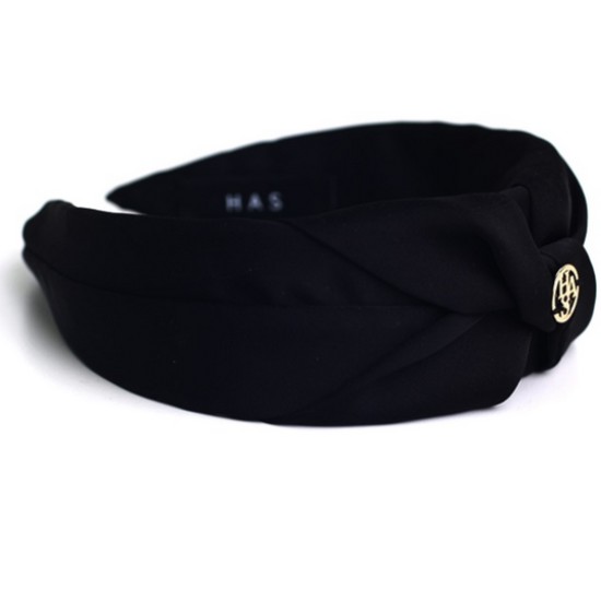 하스 Black Round logo Hairband BFH001