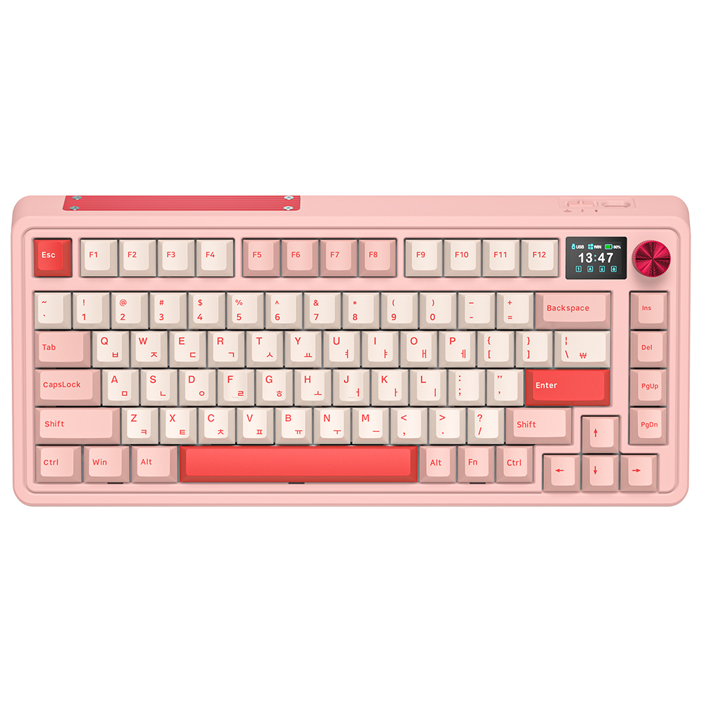 FL-ESPORTS CMK75 유무선 LCD 핫스왑 풀윤활 기계식 발렌타인 핑크 한글 (황축)