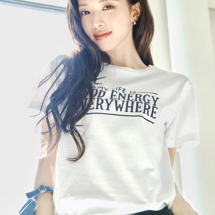 여자 여름 레귤러핏 그래픽 반팔티 굿에너지 650339