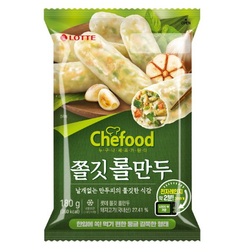 롯데웰푸드 쉐푸드 쫄깃 롤만두 180g (6개)_이미지