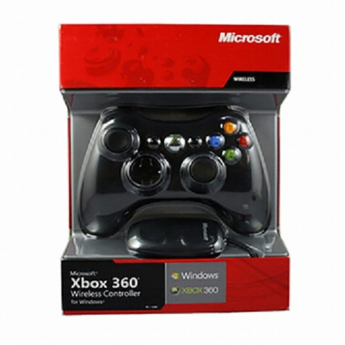 XBOX360 무선 컨트롤러 + 무선 수신기 패키지 블랙_이미지