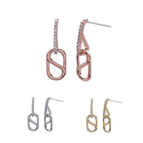 오노마 FE163 esg3449 큐빅 드롭 은침 귀걸이_이미지