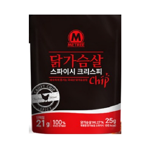 미트리 닭가슴살 크리스피칩 스파이시 25g (20개)_이미지