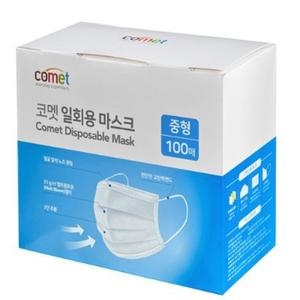 쿠팡 코멧 일회용 마스크 화이트 중형 (200매)_이미지