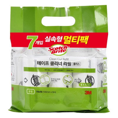 3M 스카치브라이트 실속형 테이프 클리너 플러스 중형 7개입 (1개)_이미지
