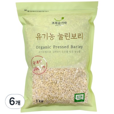 초록숟가락 유기농 눌린보리쌀 (1kg,6개)_이미지