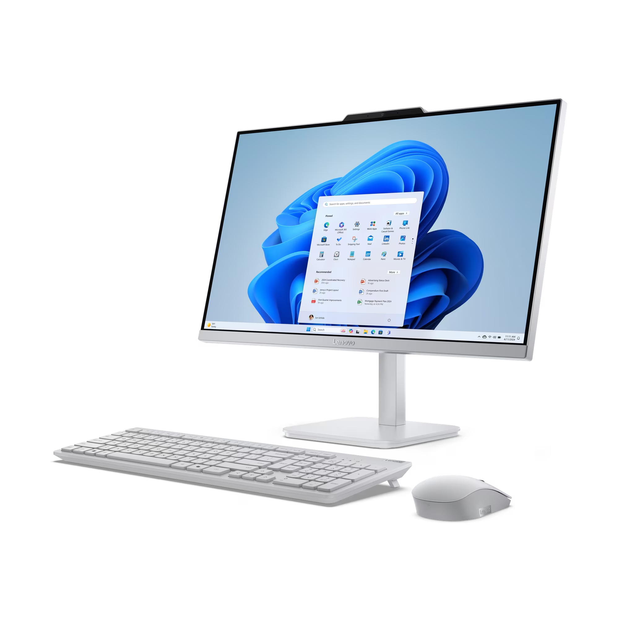 레노버 올인원PC A100 24 F0JN000SKR Win11Pro (16GB, M.2 256GB)_이미지