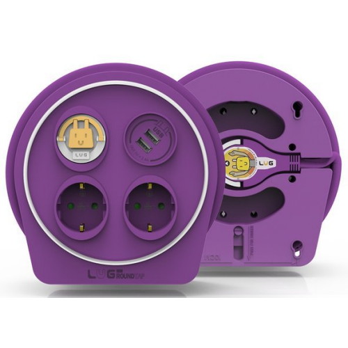 러그박스 3구 USB 미니 캠핑릴선 퍼플 (10m)_이미지