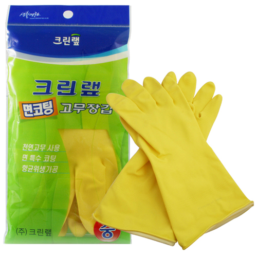 크린랲 면코팅 고무장갑 (중) (1켤레)_이미지