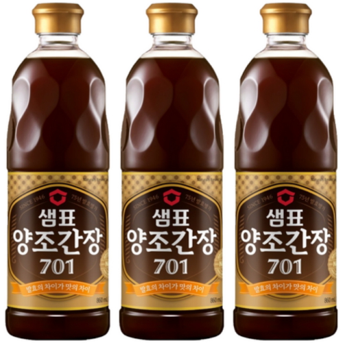 샘표식품 샘표 양조간장 701 860ml (3개)