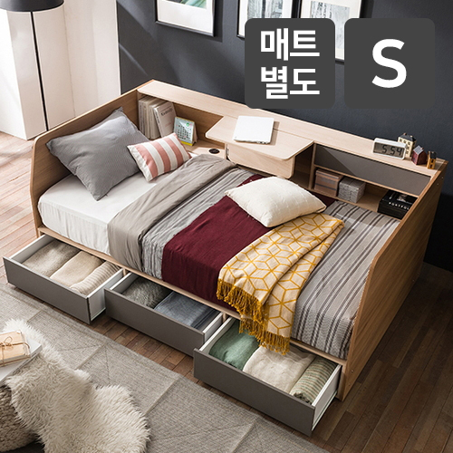 잉글랜더 크로스 올인원 수납 침대 S (매트별도)_이미지