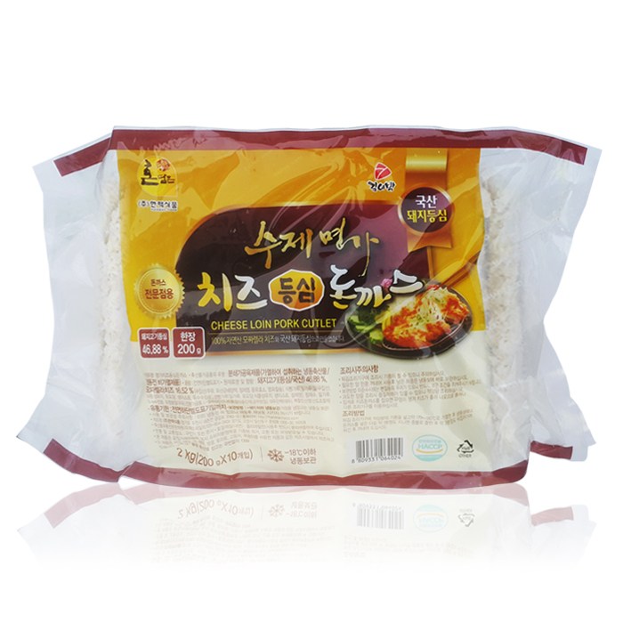 한맥식품 김이박 치즈 등심돈까스 2kg (1개)_이미지