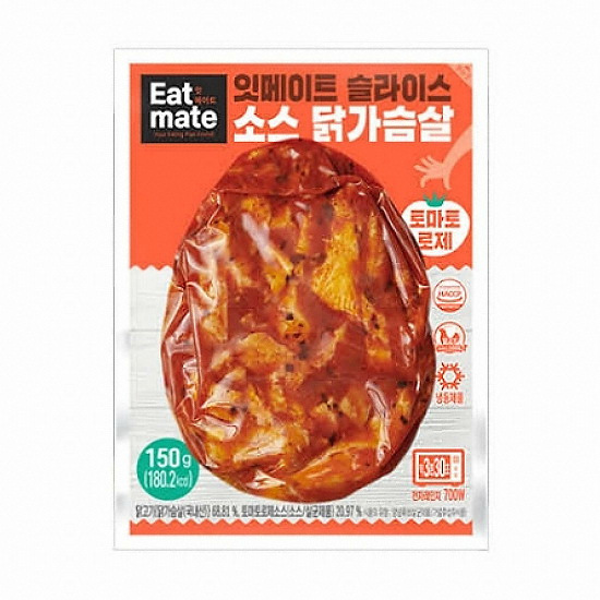 푸드나무 잇메이트 슬라이스 소스 닭가슴살 토마토로제 150g (10개)_이미지
