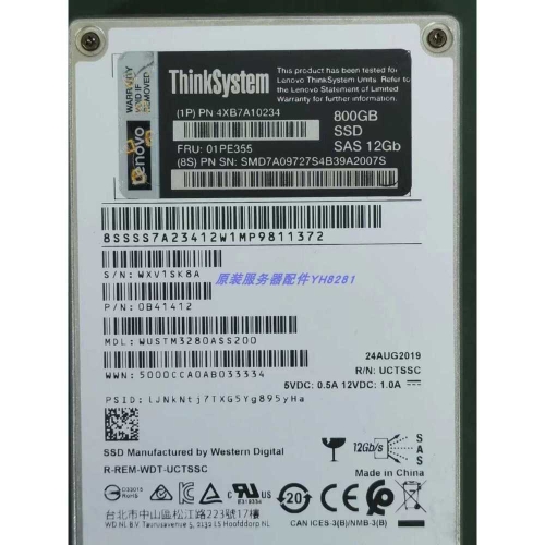 ����� SSD 4XB7A10234 01PE355 800G 12G SSDSAS