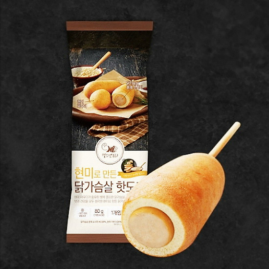 헬스앤뷰티 현미 닭가슴살 핫도그 80g (5개)_이미지