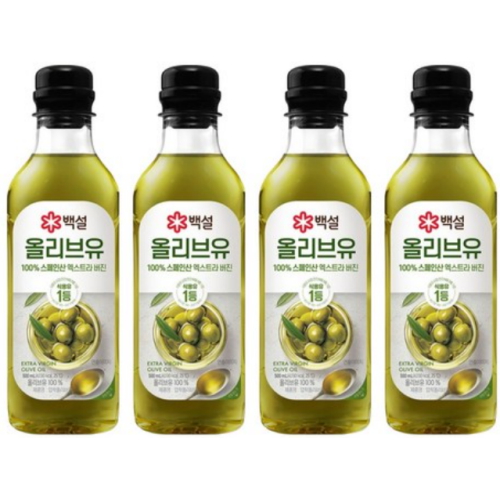 CJ제일제당 백설 올리브유 500ml (4개)