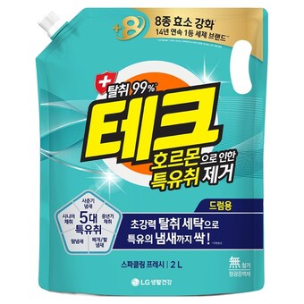 <b>테크</b> 호르몬 특유취 제거 액체세제 드럼용 리필 2L