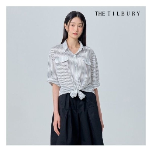 더틸버리 스트라이프 웨이스트 타이 셔츠 TP5N0BL04W_이미지