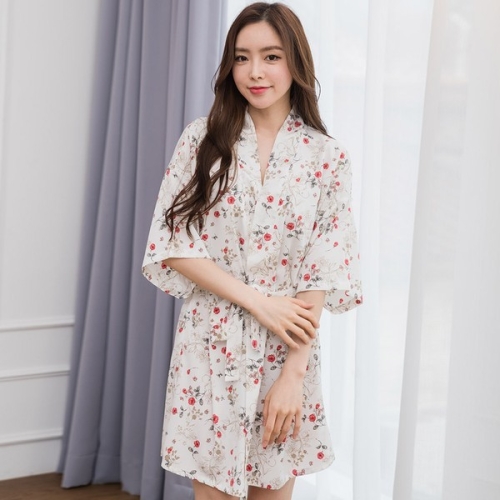 알콩단잠 샤워가운 미니로즈 나이트 목욕 바스로브