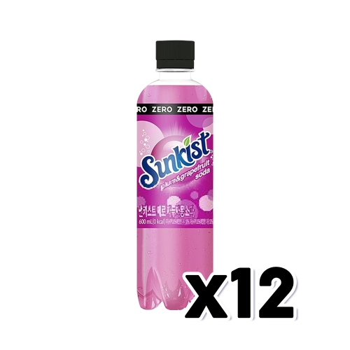 썬키스트 제로 자두자몽 소다 600ml (12개)