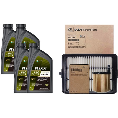 GS칼텍스 킥스 파오 C2/C3 5W30 4L + 순정필터 현대 아반떼 CN7 1.6_이미지