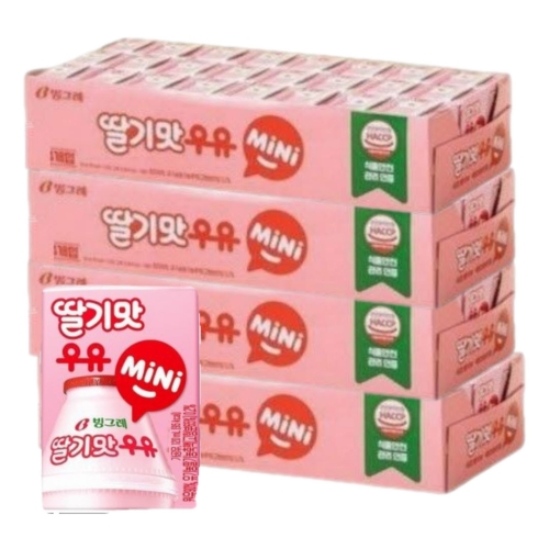 빙그레 딸기맛 우유 미니 120ml (96개)