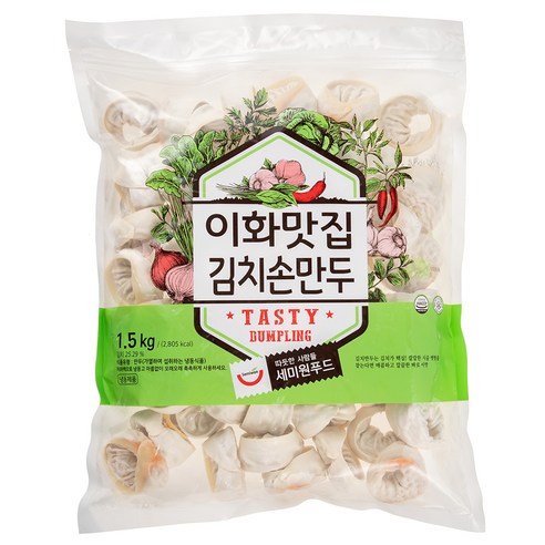 세미원푸드 이화맛집 김치손만두 1.5kg (1개)