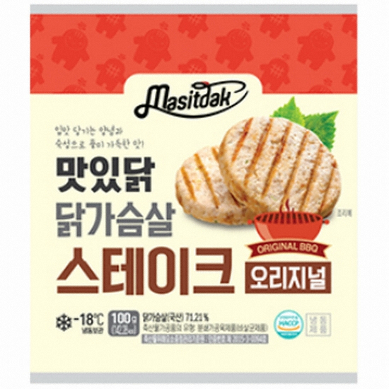 푸드나무 맛있닭 닭가슴살 스테이크 오리지널 100g (100개)_이미지