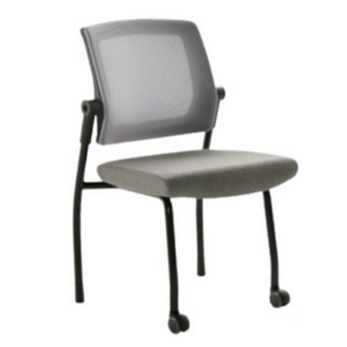 라온체어 CS100 블랙 A형 팔걸이무 앞바퀴 뒤고정 책상 의자