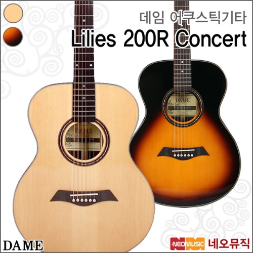 데임 Acoustic Guitar LILIES 200R Concert 릴리즈 BK/VS 통기타+풀옵션