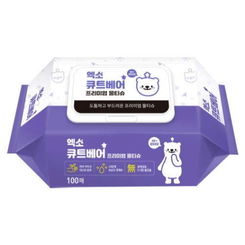 엑소 큐트베어 물티슈 캡형 100매
