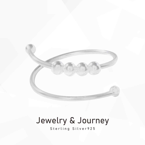 제이앤제이 실버925 스프링 실버볼 오픈링 반지 JRS005